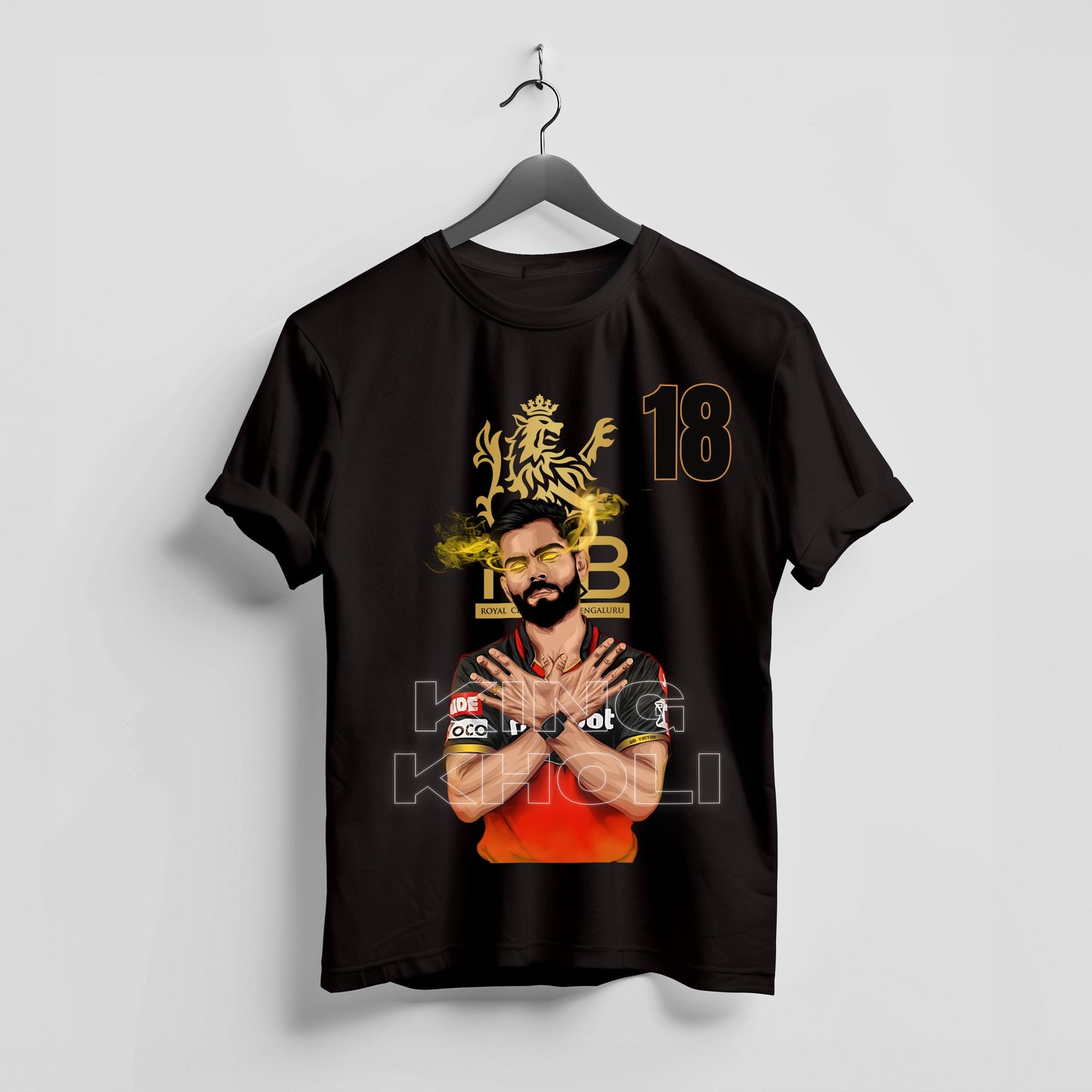 RCB King Mode Red Round Neck T-Shirt